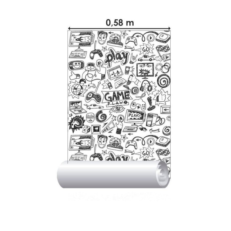 Papel de Parede Adesivo Jovem Geek Vídeo Games...