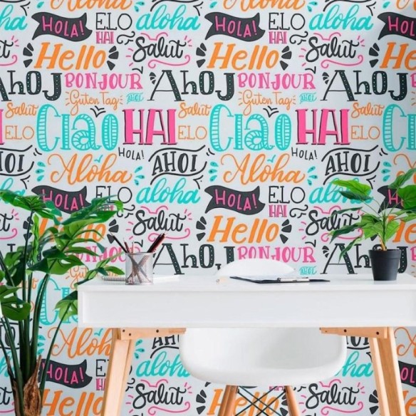 Papel de Parede Adesivo Jovem Hello N011120