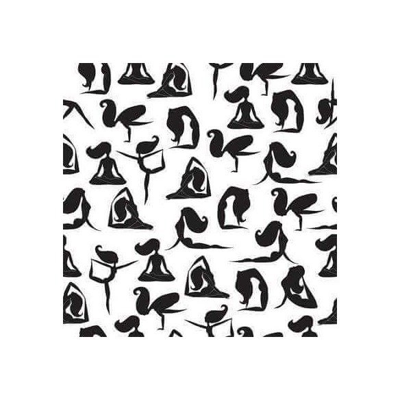 Papel de Parede Adesivo Jovem Ioga Preto e Branco 555192592
