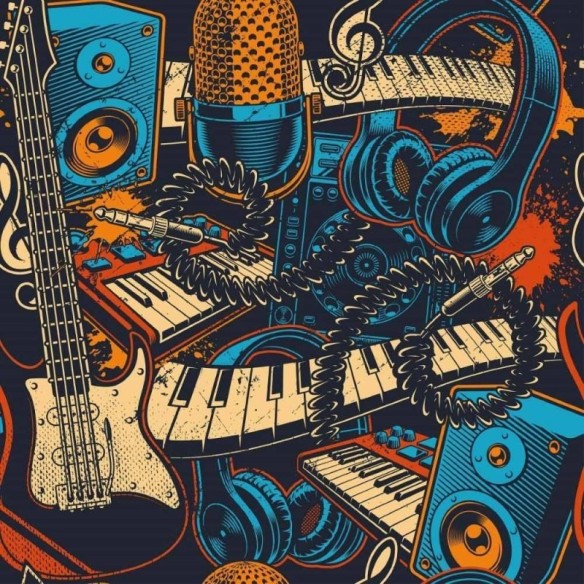 Papel de Parede Adesivo jovem música N014129