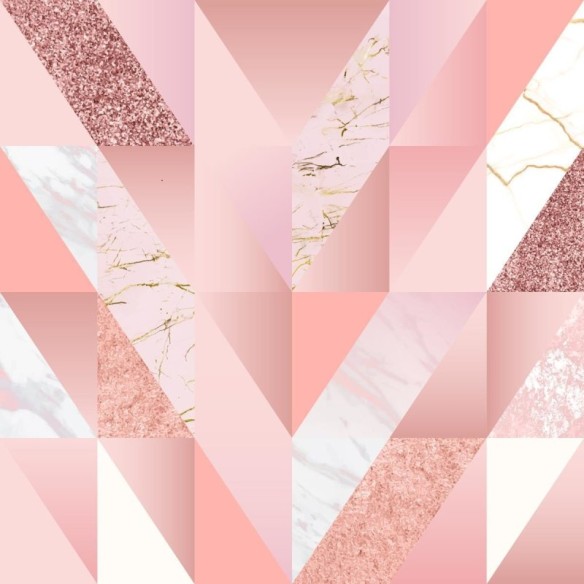 Papel de Parede Adesivo Abstrato Geométrico Rosa e Mármore N07079