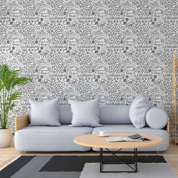 Papel de Parede Adesivo Jovem Para Colorir N013251