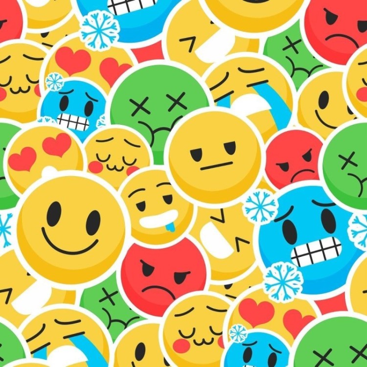 Papel de Parede Adesivo Jovem Stickers Emoji...