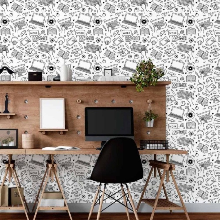 Papel de Parede Adesivo Jovem Work Colorir N015129