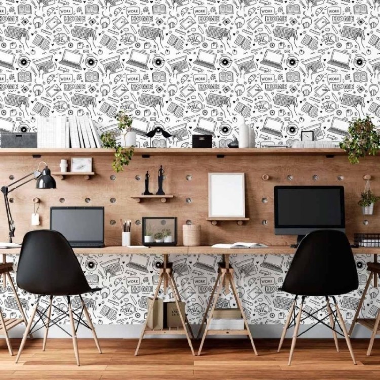 Papel de Parede Adesivo Jovem Work Colorir N015129