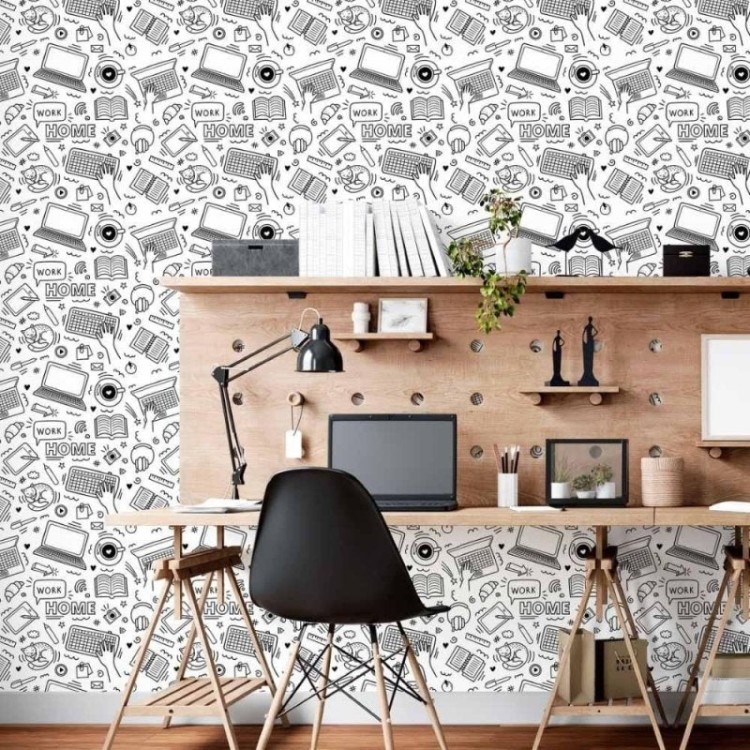Papel de Parede Adesivo Jovem Work Colorir N015129