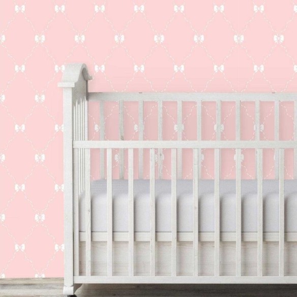 Papel de Parede Adesivo Lacos Rosa 292071524