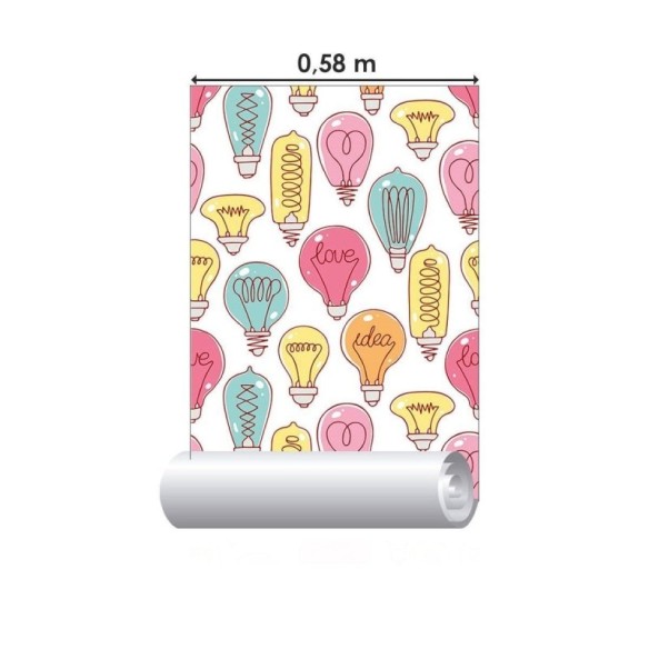 Papel de Parede Adesivo Lampadas Coloridas N016056
