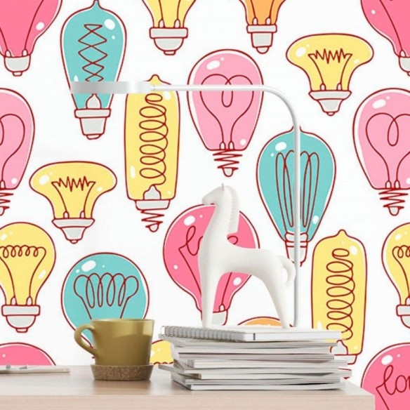 Papel de Parede Adesivo Lampadas Coloridas N016056
