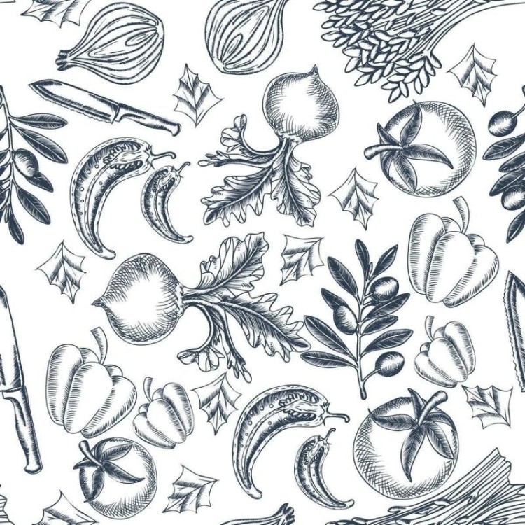 Papel de Parede Adesivo Legumes e Temperos N04267
