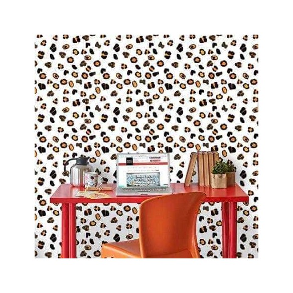 Papel de Parede Adesivo Leopardo Branco 411320554