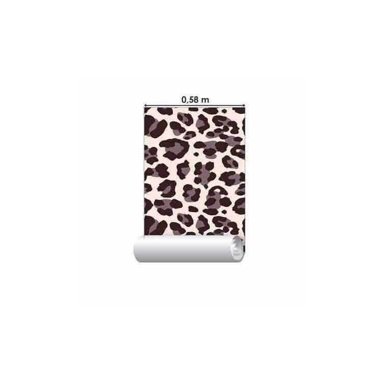 Papel de Parede Adesivo Leopardo Cinza 652