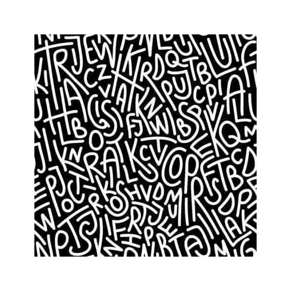 Papel de Parede Adesivo Letras Preto e Branco 99897179