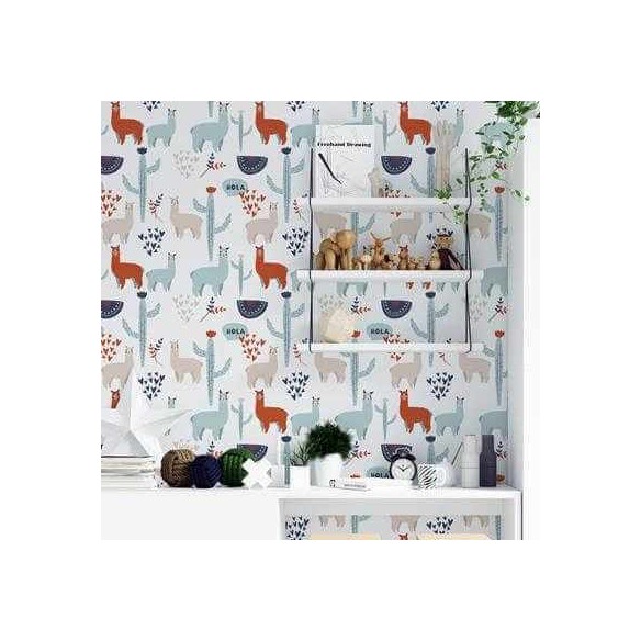 Papel de Parede Adesivo Lhama N72