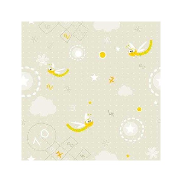Papel de Parede Adesivo libelula amarela 11158519