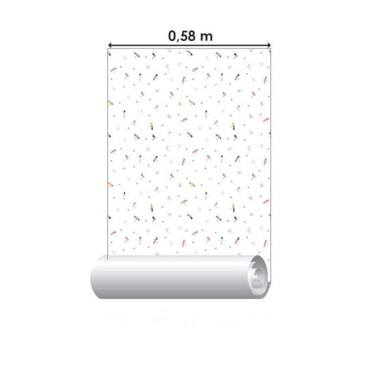 Papel de Parede Adesivo Libélulas Coloridas N03129