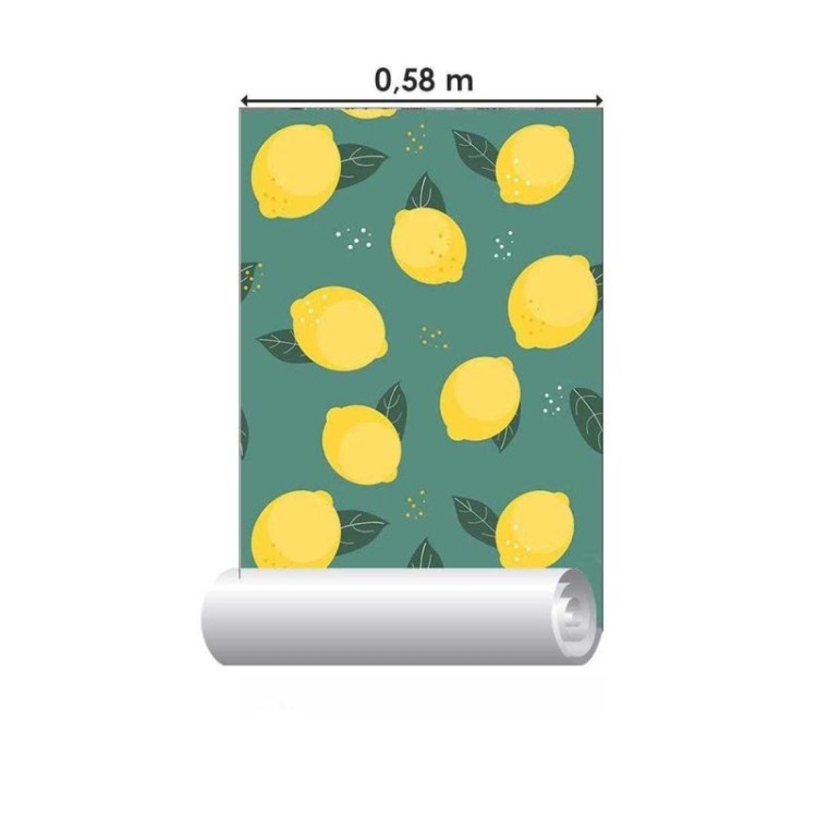 Papel de Parede Adesivo Limão siciliano Fundo...
