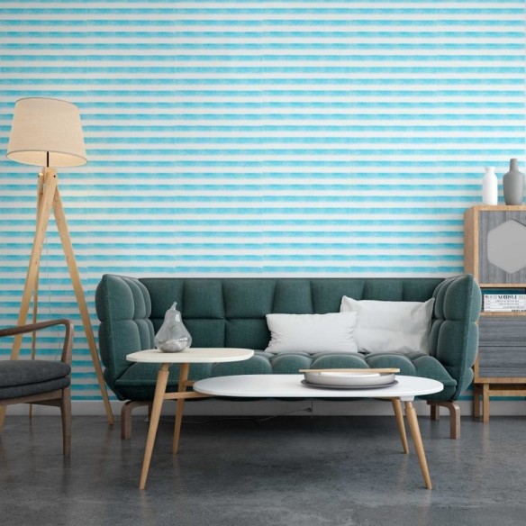 Papel de Parede Adesivo Linha Azul N09114