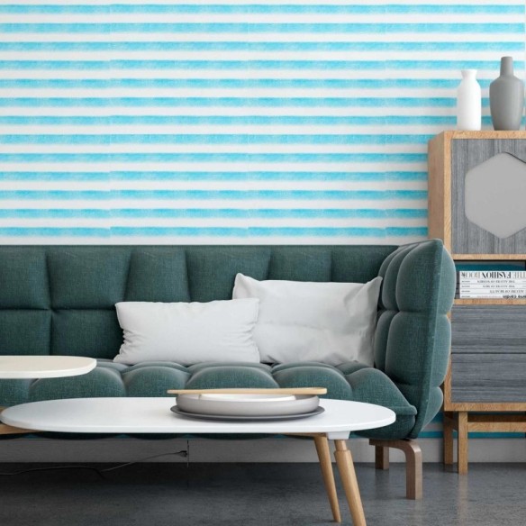Papel de Parede Adesivo Linha Azul N09114
