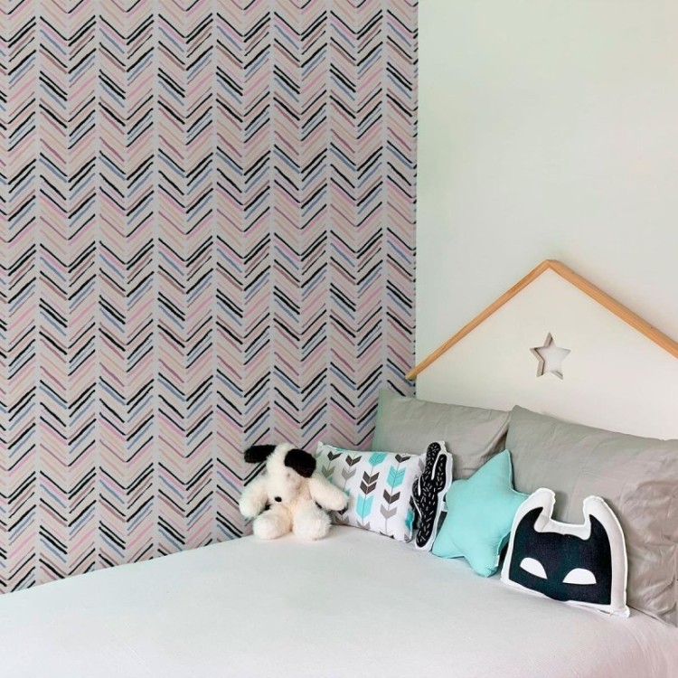 Papel de Parede Adesivo Linhas Chevron N010198