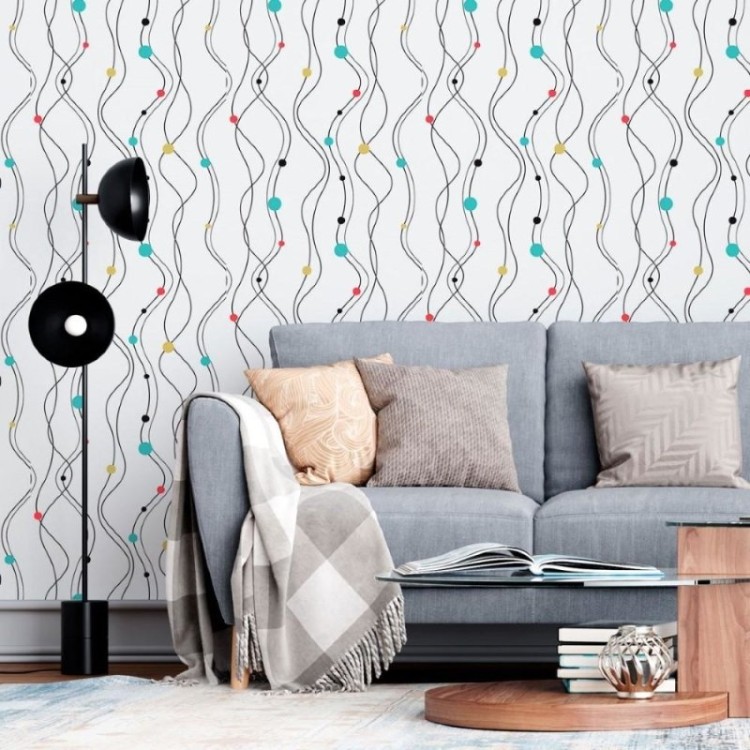 Papel de Parede Adesivo Linhas Onduladas N013276