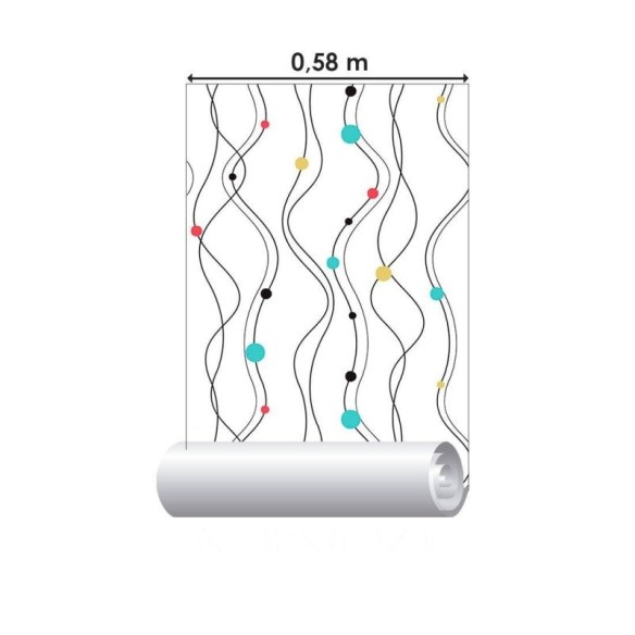 Papel de Parede Adesivo Linhas Onduladas N013276