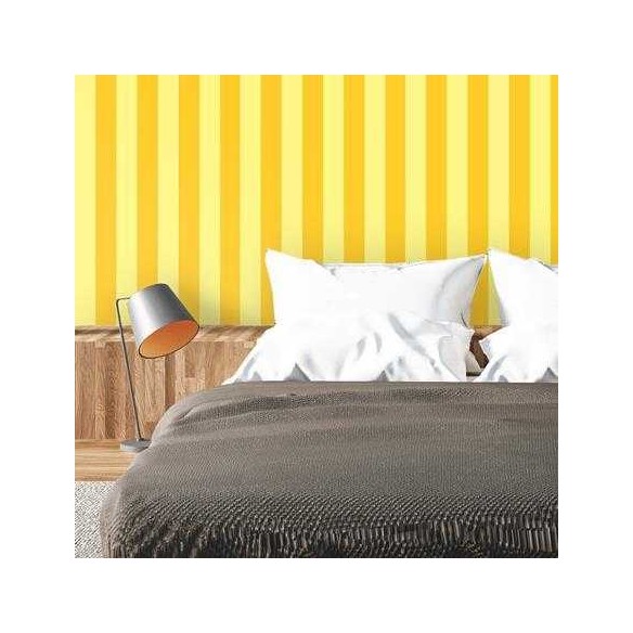 Papel de Parede Adesivo Listrado Amarelo 1116