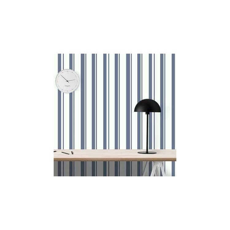 Papel de Parede Adesivo Listrado Azul 1000