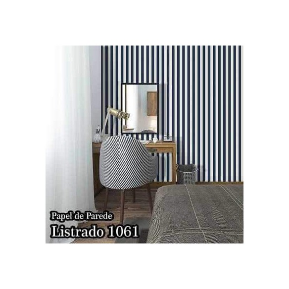 Papel de Parede Adesivo Listrado Azul 1061