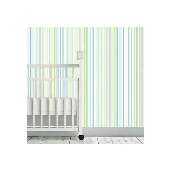 Papel de Parede Adesivo Listrado Azul e Verde Baby 3