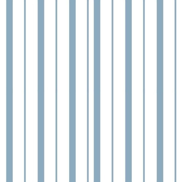 Papel de Parede Adesivo Listrado Azul Escuro e Branco N06267