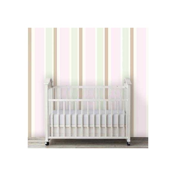 Papel de Parede Adesivo Listrado Baby Coral Infantil 775544