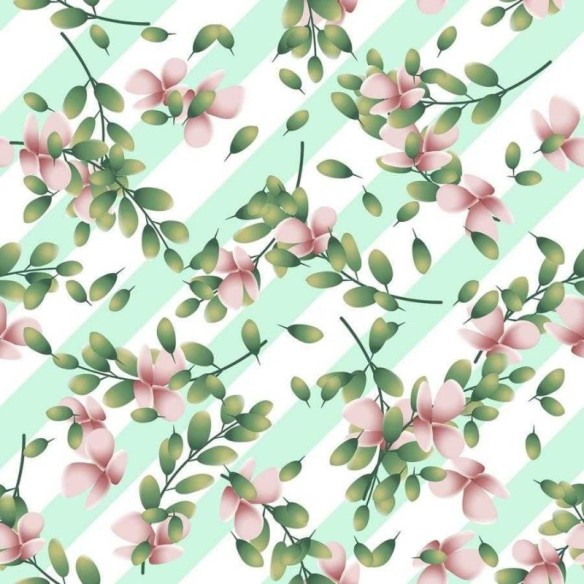 Papel de Parede Adesivo Listrado e Floral N06030