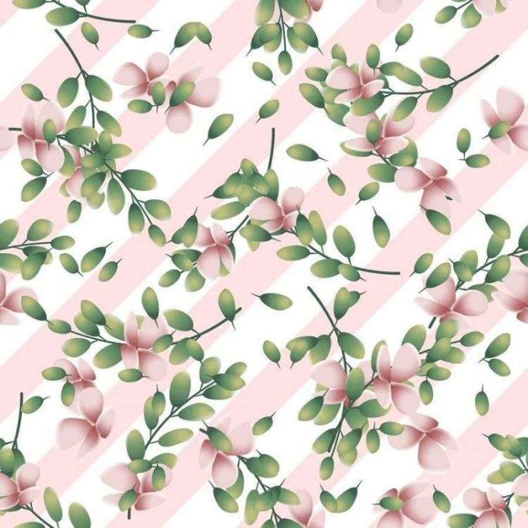 Papel de Parede Adesivo Listrado e Floral N06031