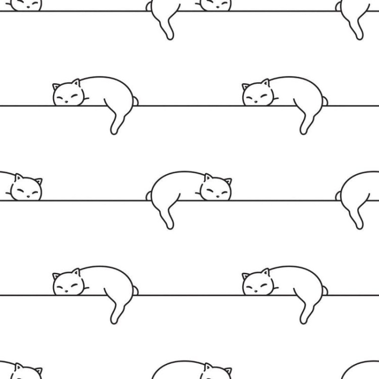 Papel de Parede Adesivo Listrado Gatinhos N019013