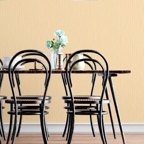Papel de Parede Adesivo Listrado Irregular Amarelo N08127