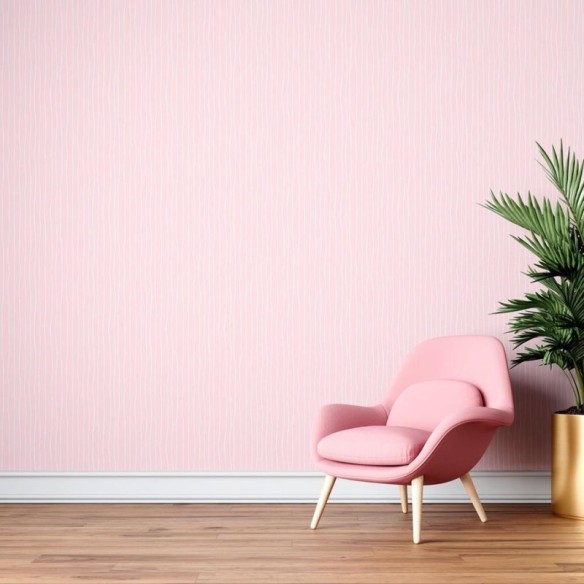 Papel de Parede Adesivo Listrado Irregular Rosa N08124