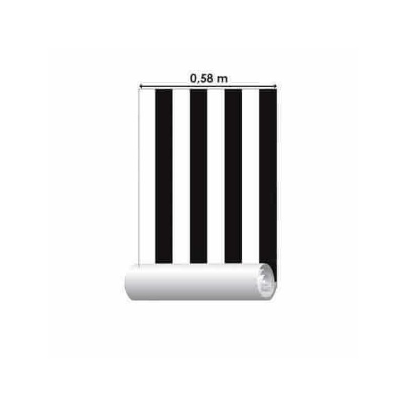 Papel de Parede Adesivo Listrado Preto e Branco  587