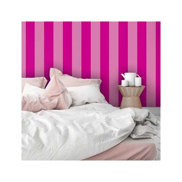 Papel de Parede Adesivo Listrado Rosa 034