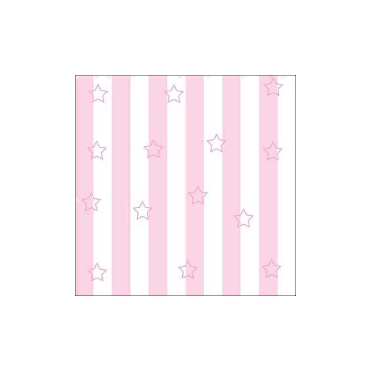 Papel de Parede Adesivo Listrado Rosa 0718