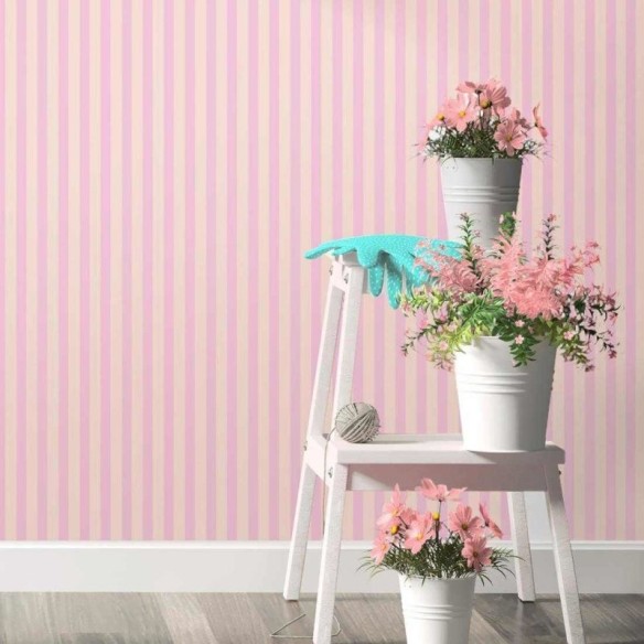 Papel de Parede Adesivo Listrado Rosa 1614338343