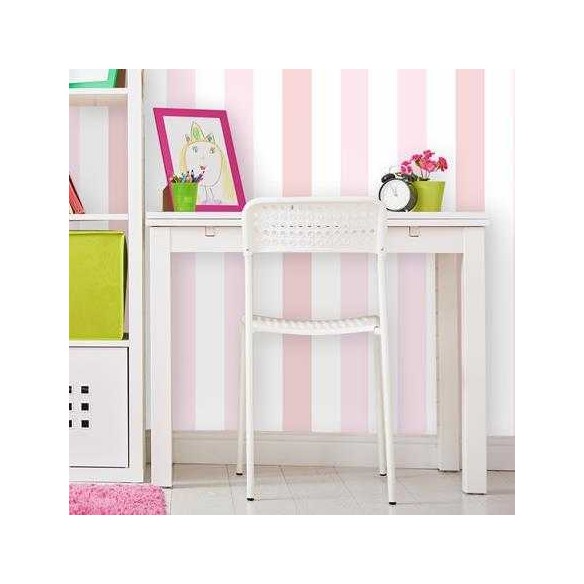 Papel de Parede Adesivo Listrado Rosa 75230