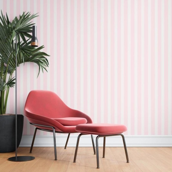 Papel de Parede Adesivo Listrado rosa N08184