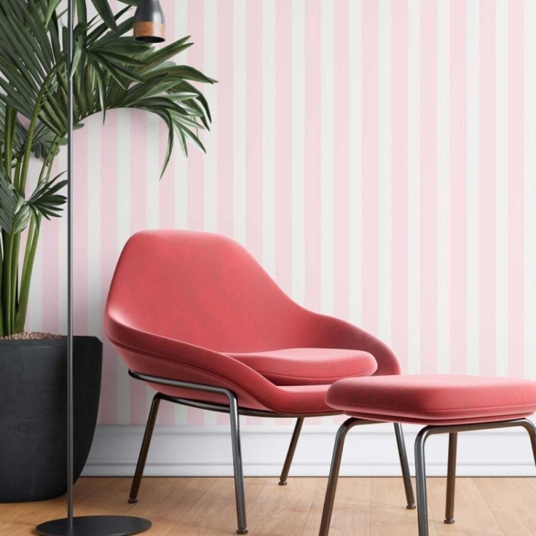 Papel de Parede Adesivo Listrado rosa N08184