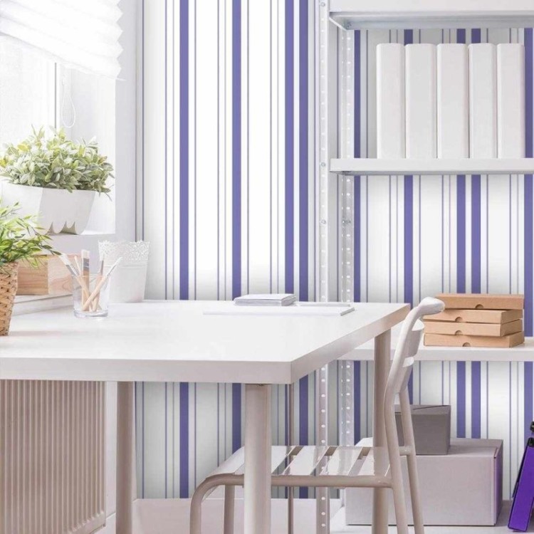 Papel de Parede Adesivo Listrado Roxo 1162