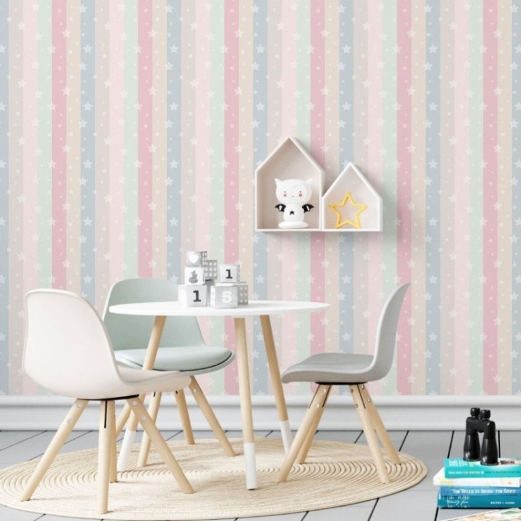 Papel de Parede Adesivo Listrado Stars N019029