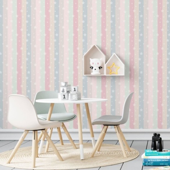 Papel de Parede Adesivo Listrado Stars N019029
