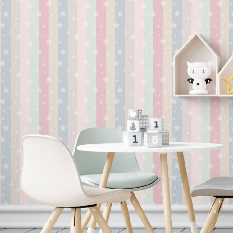 Papel de Parede Adesivo Listrado Stars N019029