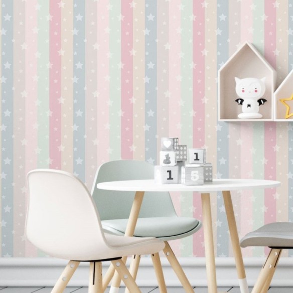 Papel de Parede Adesivo Listrado Stars N019029
