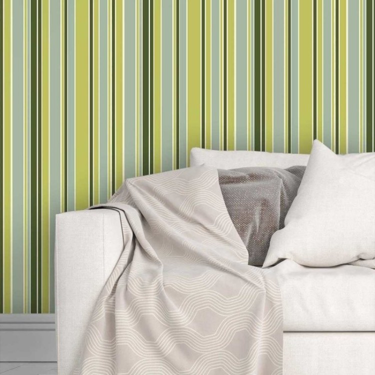 Papel de Parede Adesivo Listrado Verde 1246